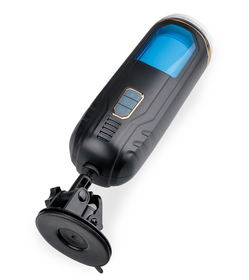 Kimi vibrating and thrusting masturbator with suction action