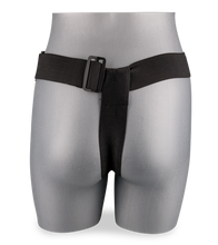 Load image into Gallery viewer, Large black silicone strap on dildo 6.25 inches