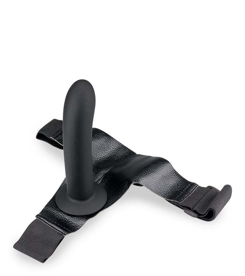 Large black silicone strap on dildo 6.25 inches