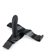 Load image into Gallery viewer, Large black silicone strap on dildo 6.25 inches