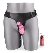 Load image into Gallery viewer, Large flared strap on rabbit vibrator