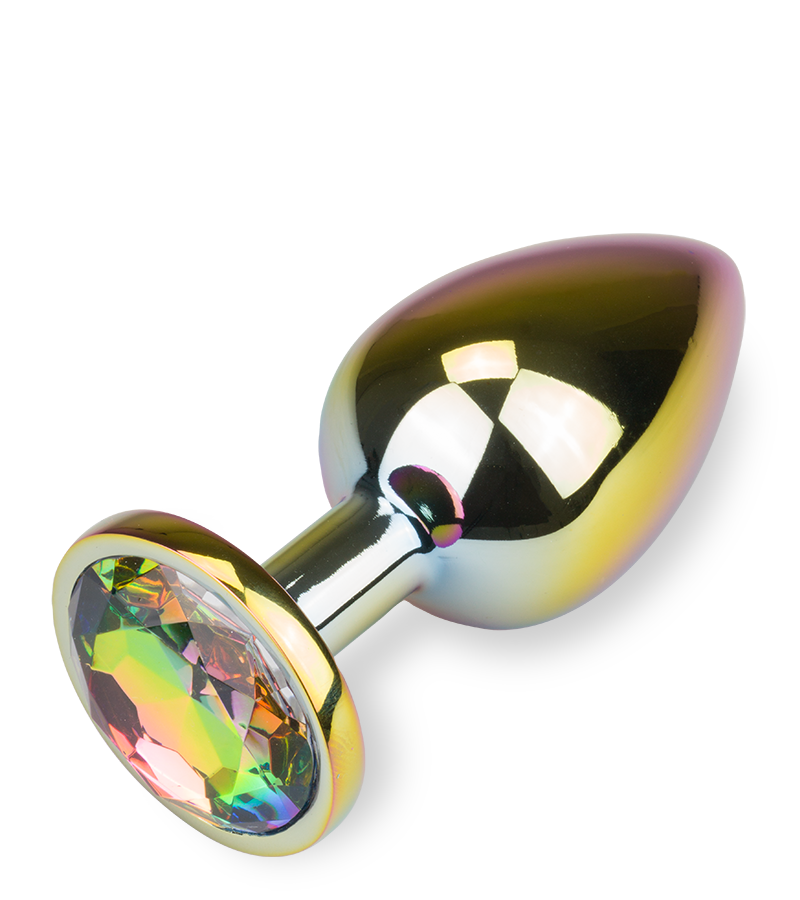 Large rainbow rosebud anal plug