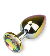 Load image into Gallery viewer, Large rainbow rosebud anal plug