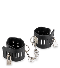 Load image into Gallery viewer, Leather and metal wrist cuffs