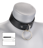 Leather bondage collar with chain lead