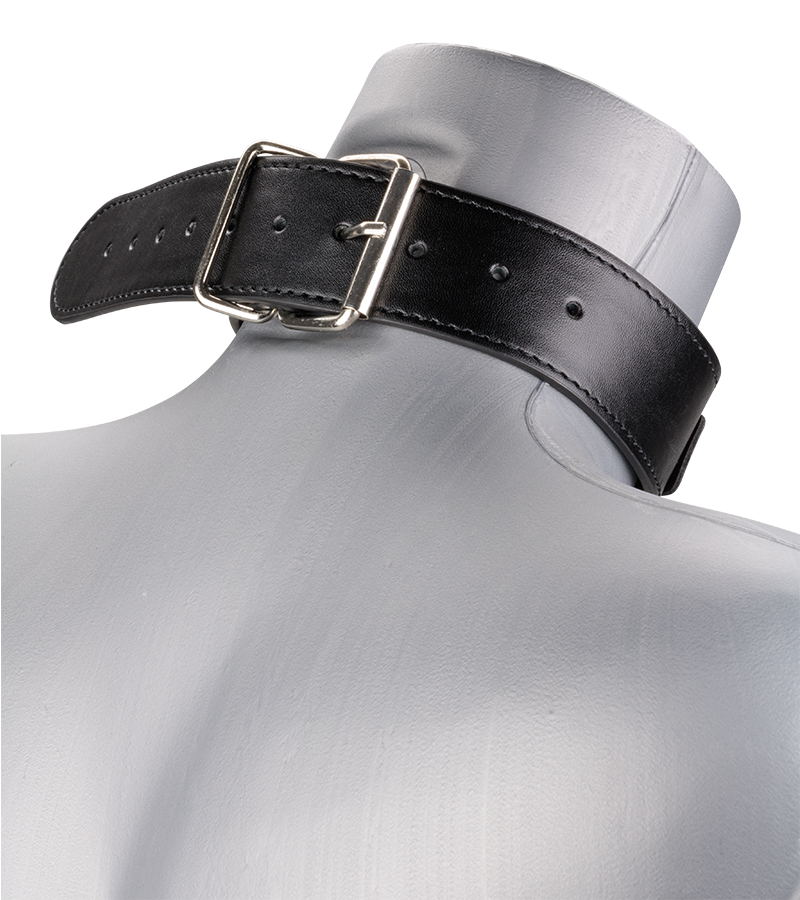 Leather bondage collar with chain lead