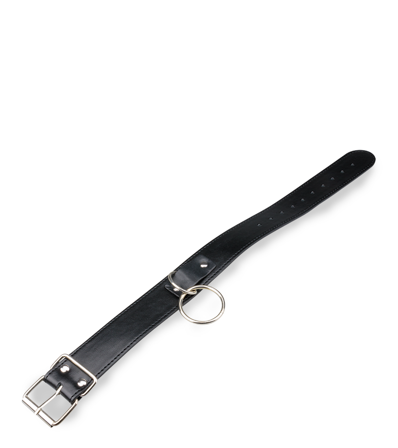 Leather bondage collar with chain lead