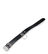 Load image into Gallery viewer, Leather bondage collar with chain lead