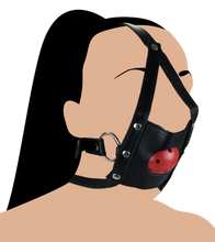 Load image into Gallery viewer, Leather face mask with ball gag