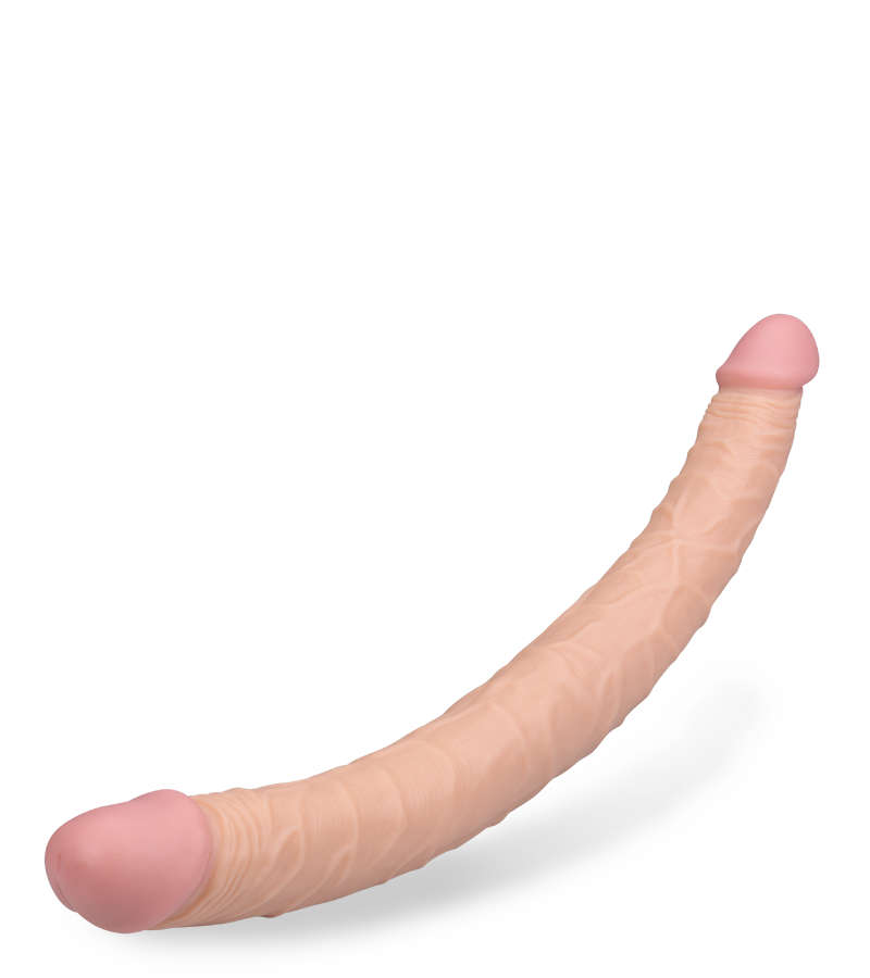 Lifelike tapered double-ended dildo