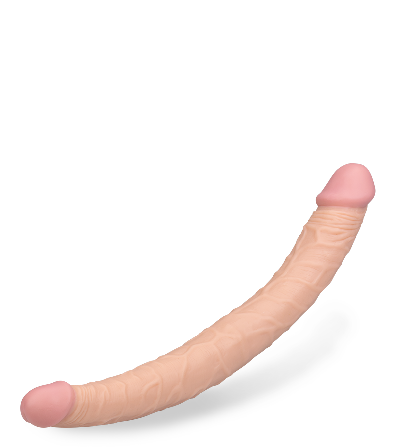 Lifelike tapered double-ended dildo