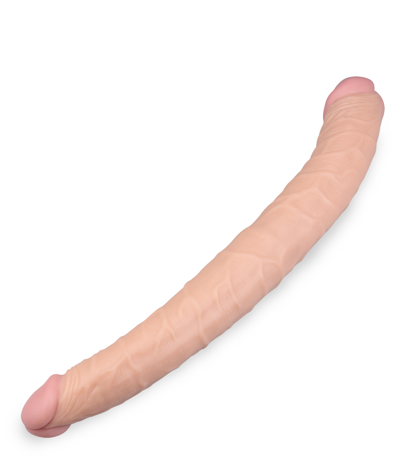 Lifelike tapered double-ended dildo