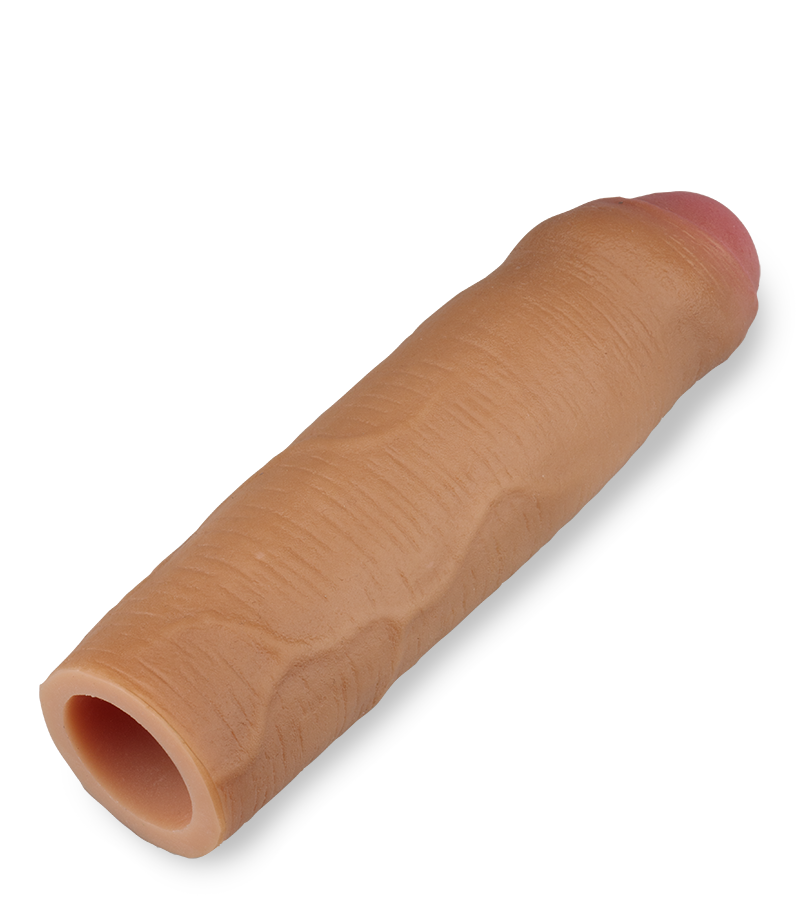Liquid silicone penis sleeve with foreskin