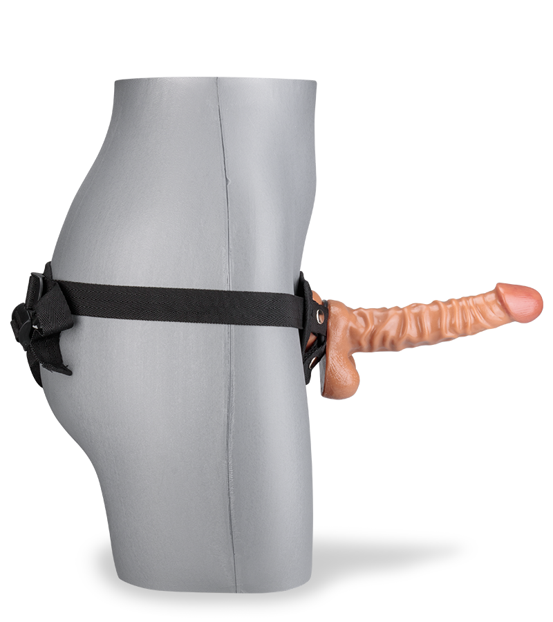 Long Textured Strap-On Dildo Set