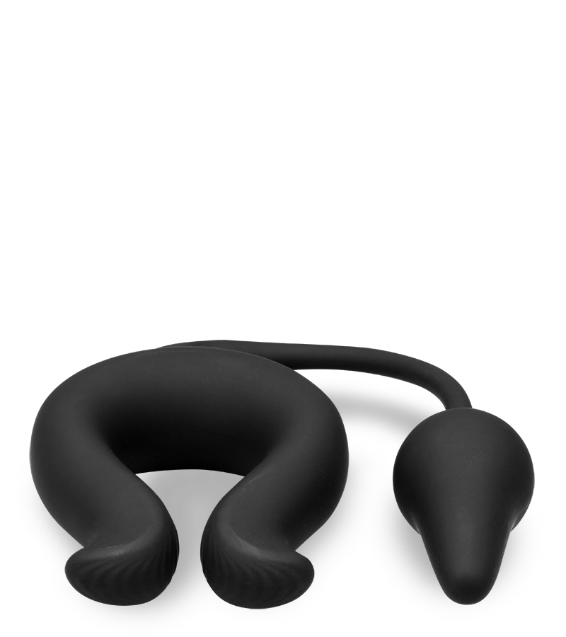 Lucifer vibrating cock ring with butt plug