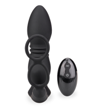 Load image into Gallery viewer, Luck thrusting and vibrating butt plug with cock rings