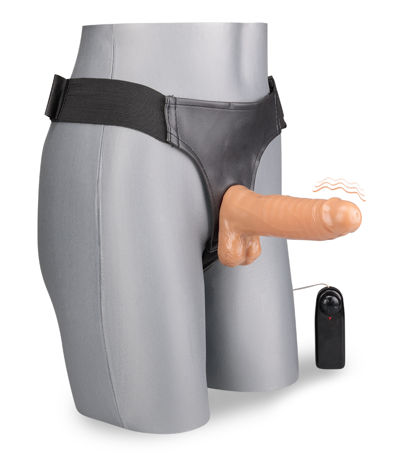 Lucky vibrating strap on dildo