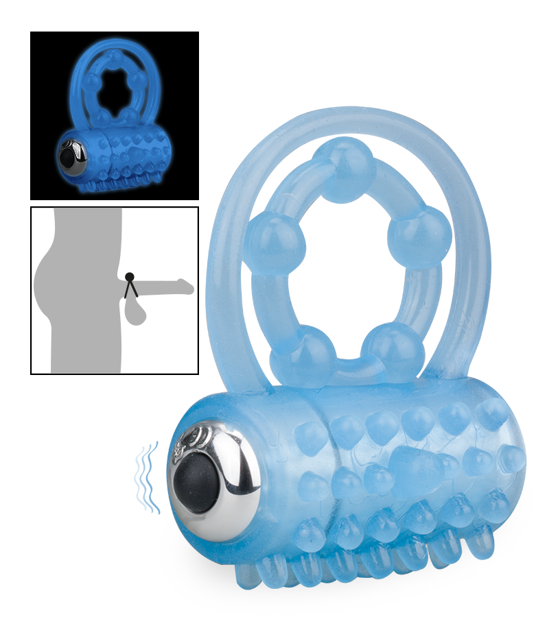 Lumino glow-in-the dark vibrating double cock ring