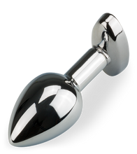 Load image into Gallery viewer, Metal butt plug with oval crystal gem