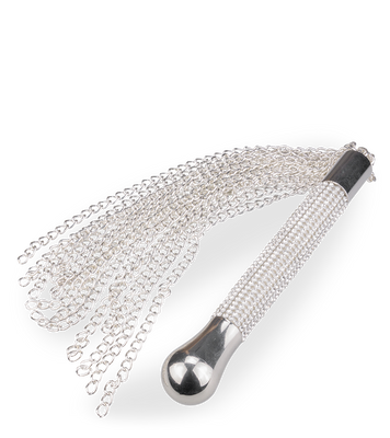 Metal chain flogger with rhinestone handle