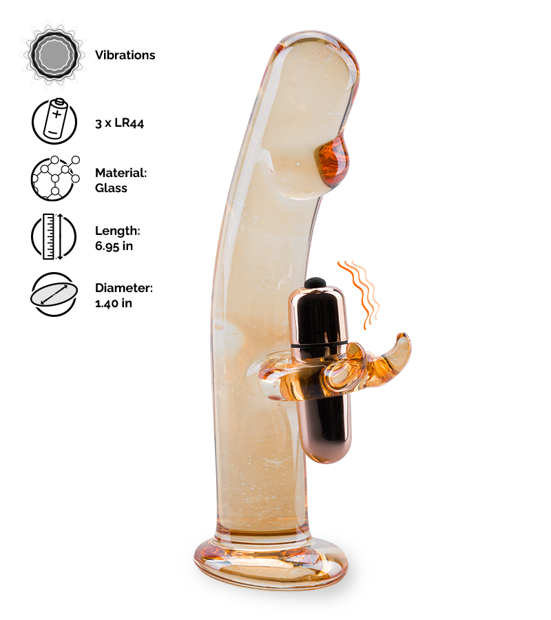 Mr. Pleasure vibrating glass rabbit dildo