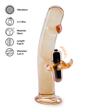 Load image into Gallery viewer, Mr. Pleasure vibrating glass rabbit dildo