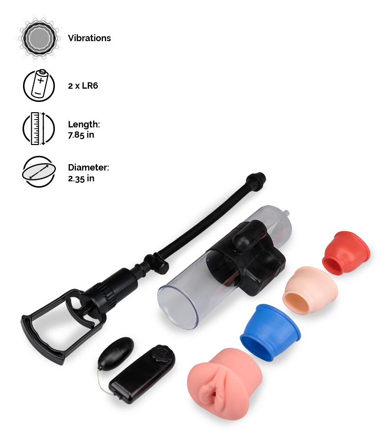 Multifunctional vibrating penis-enhancing pump