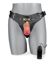 Load image into Gallery viewer, Munoo vibrating hollow strap-on dildo with rabbit stimulator