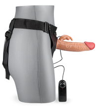 Load image into Gallery viewer, Munoo vibrating hollow strap-on dildo with rabbit stimulator