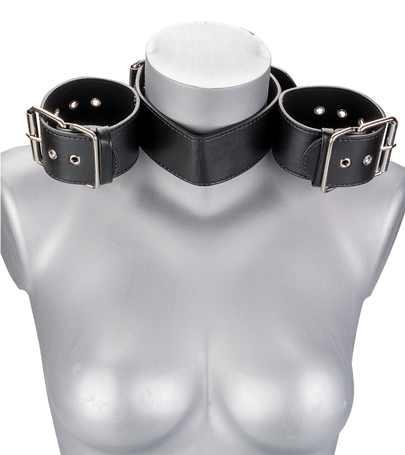 Neck and wrist BDSM restraints