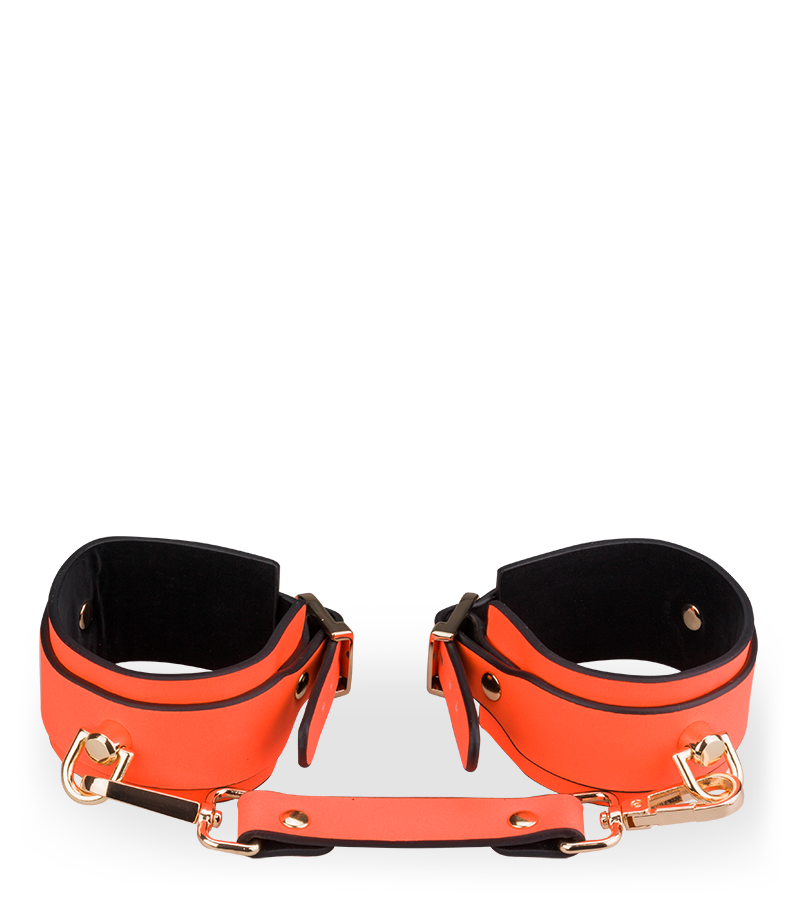 Neon orange handcuffs