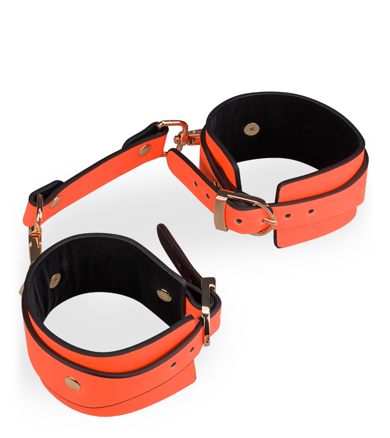 Neon orange handcuffs