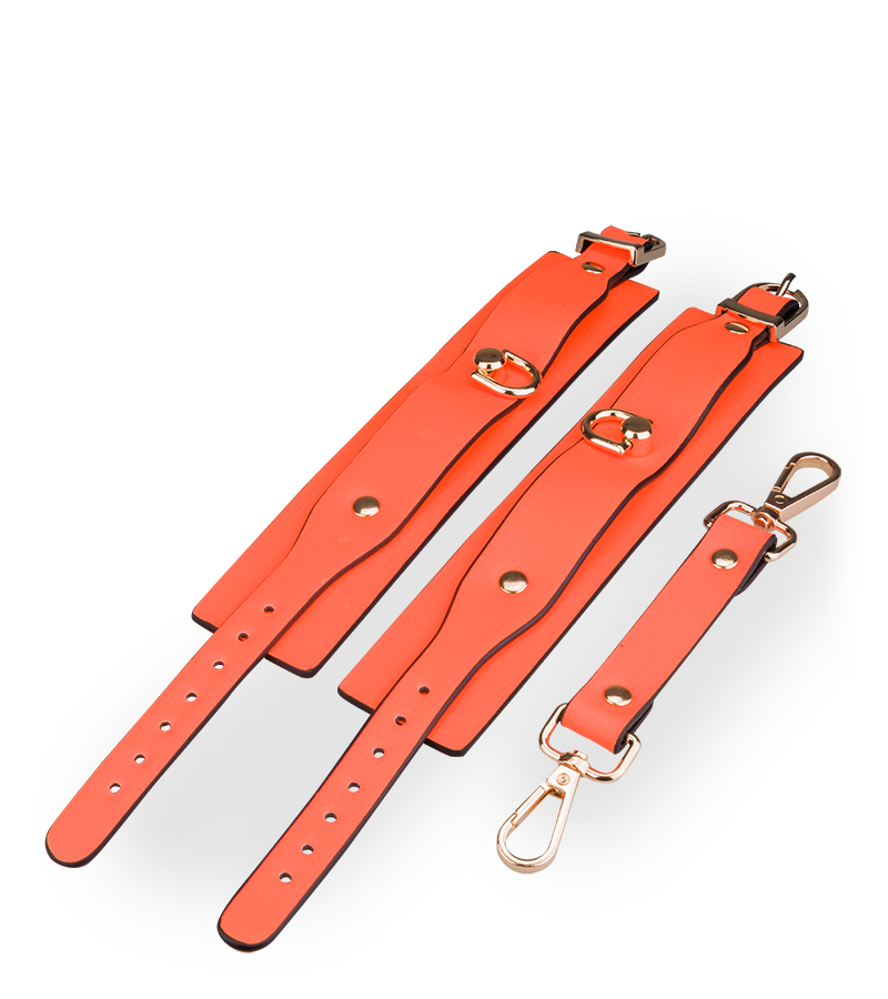 Neon orange handcuffs