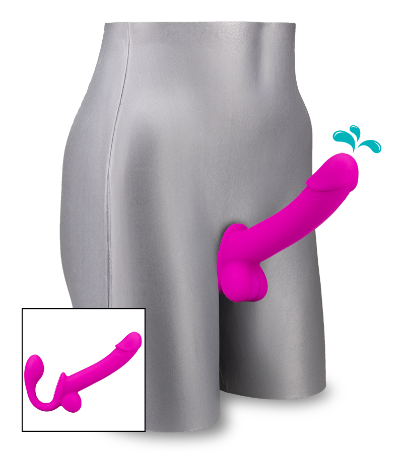 Nightlong silicone ejaculating strap-on dildo