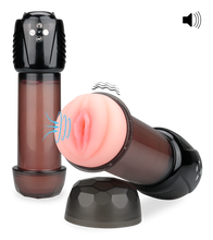 Load image into Gallery viewer, Olivio sucking and vibrating masturbator with audio feature