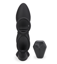 Load image into Gallery viewer, Paolo vibrating and thrusting anal plug with double cockring