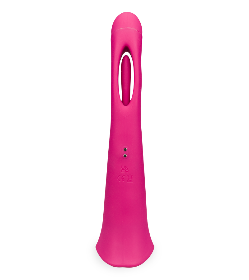 Peace G-spot tapping rabbit vibrator with licking tongue