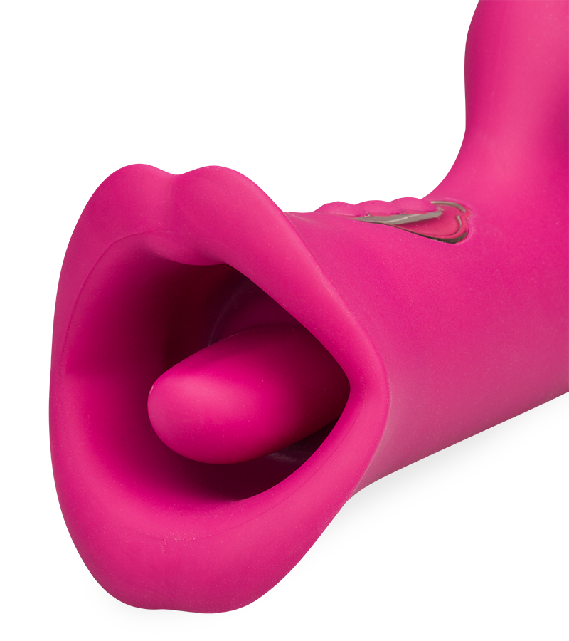 Peace G-spot tapping rabbit vibrator with licking tongue