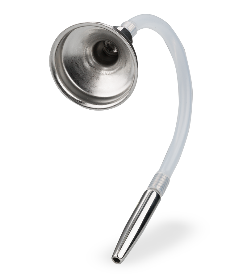 Penis plug with funnel