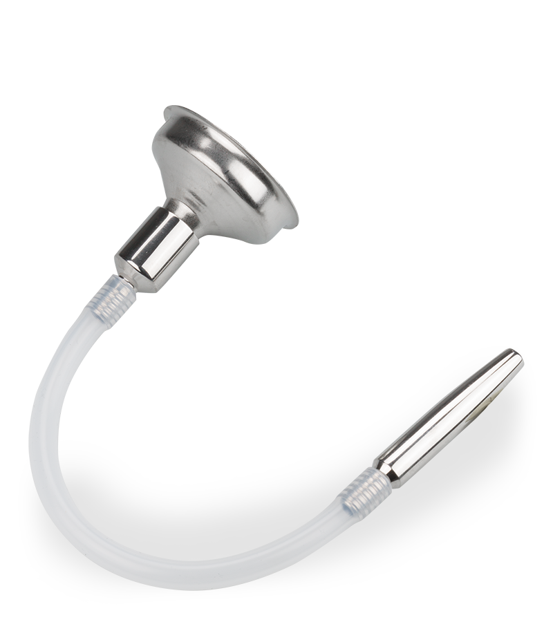 Penis plug with funnel