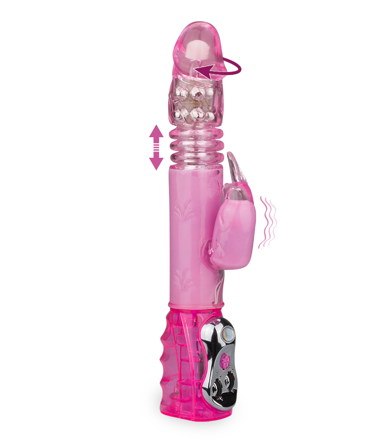 Pleasure thrusting rabbit vibrator