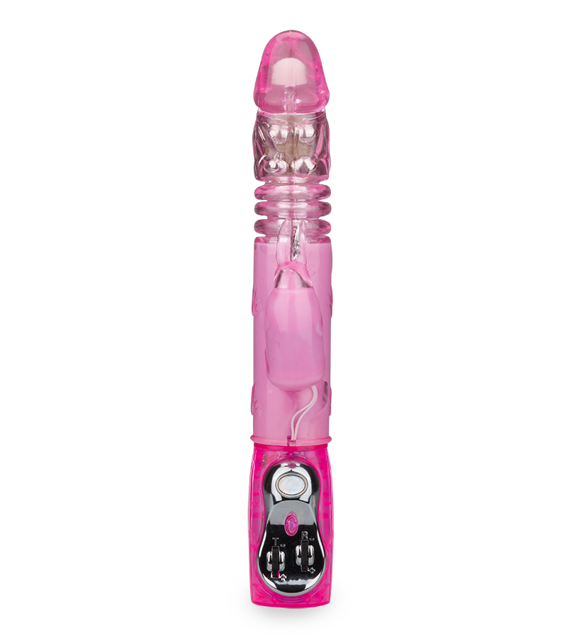 Pleasure thrusting rabbit vibrator