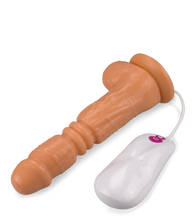 Load image into Gallery viewer, Polly remote-controlled thrusting and vibrating suction-cup dildo