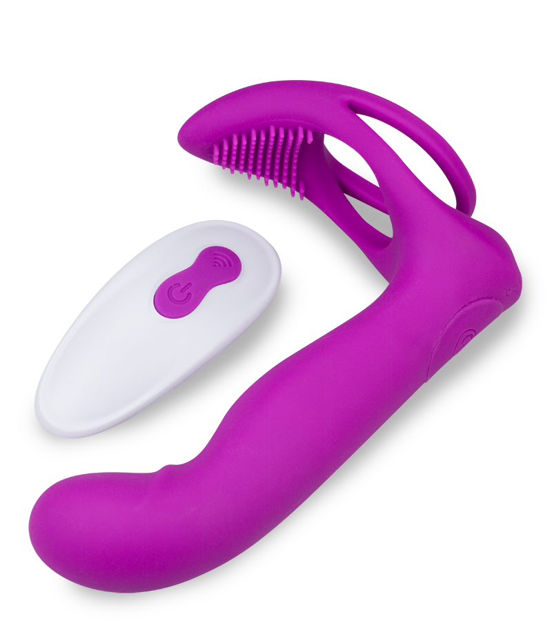 Poly multifunctional vibrator with cock ring