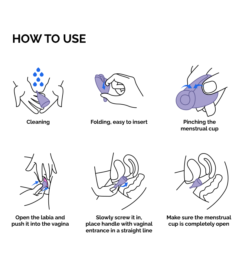 Poppycup menstrual cup 3 sizes