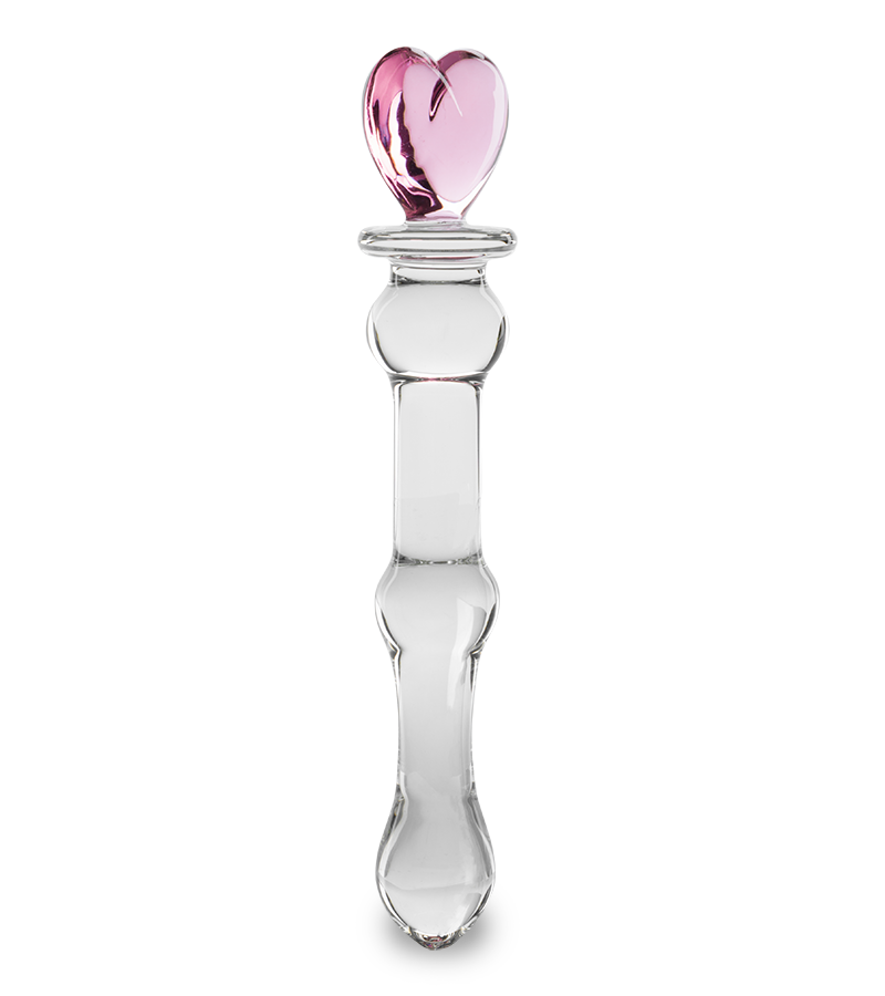 Pretty Heart glass dildo
