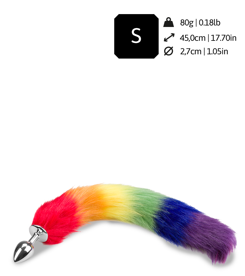 Pride vegan fur fox tail butt plug