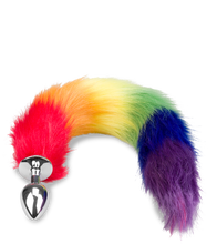 Load image into Gallery viewer, Pride vegan fur fox tail butt plug
