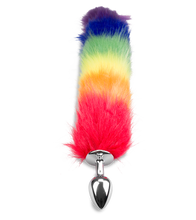 Load image into Gallery viewer, Pride vegan fur fox tail butt plug