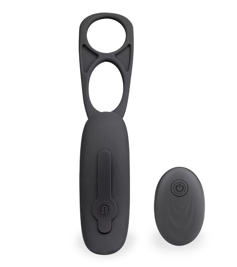 Pro P vibrating prostate massager with double cock ring
